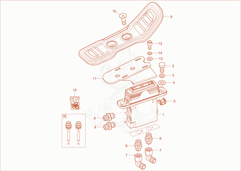 Exploded parts diagram of the PILOT OPPERATED CHECK VALVES of a Wacker Neuson ET145, with numbered balloons