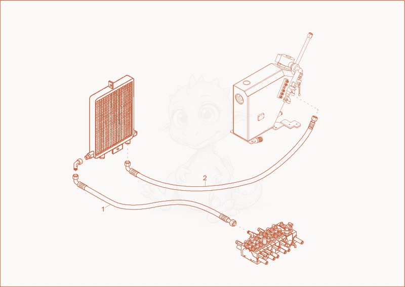 Exploded parts diagram of the OIL COOLER INSTALLATION of a Wacker Neuson 2003, with numbered balloons