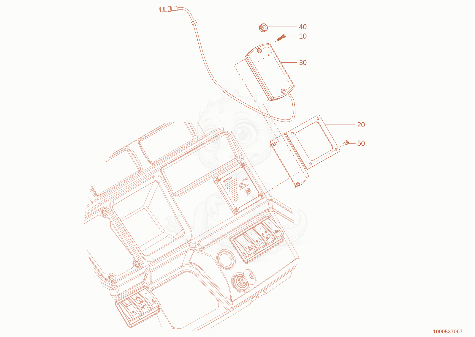 Exploded parts diagram of the drive lock of a Wacker Neuson TH625(T06-01), with numbered balloons