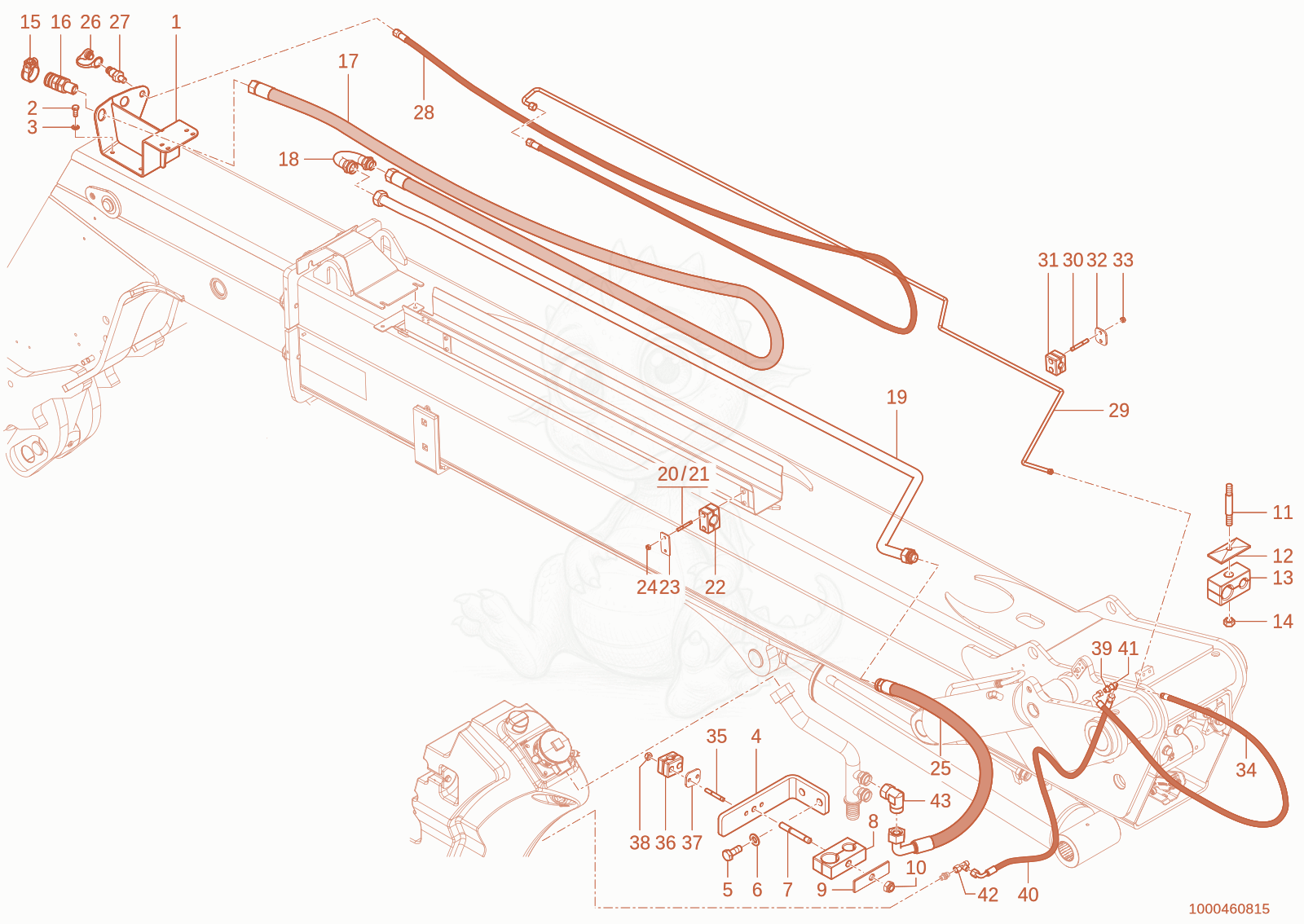 Exploded parts diagram of the Cycle opt. of a Wacker Neuson TH745(416-32), with numbered balloons