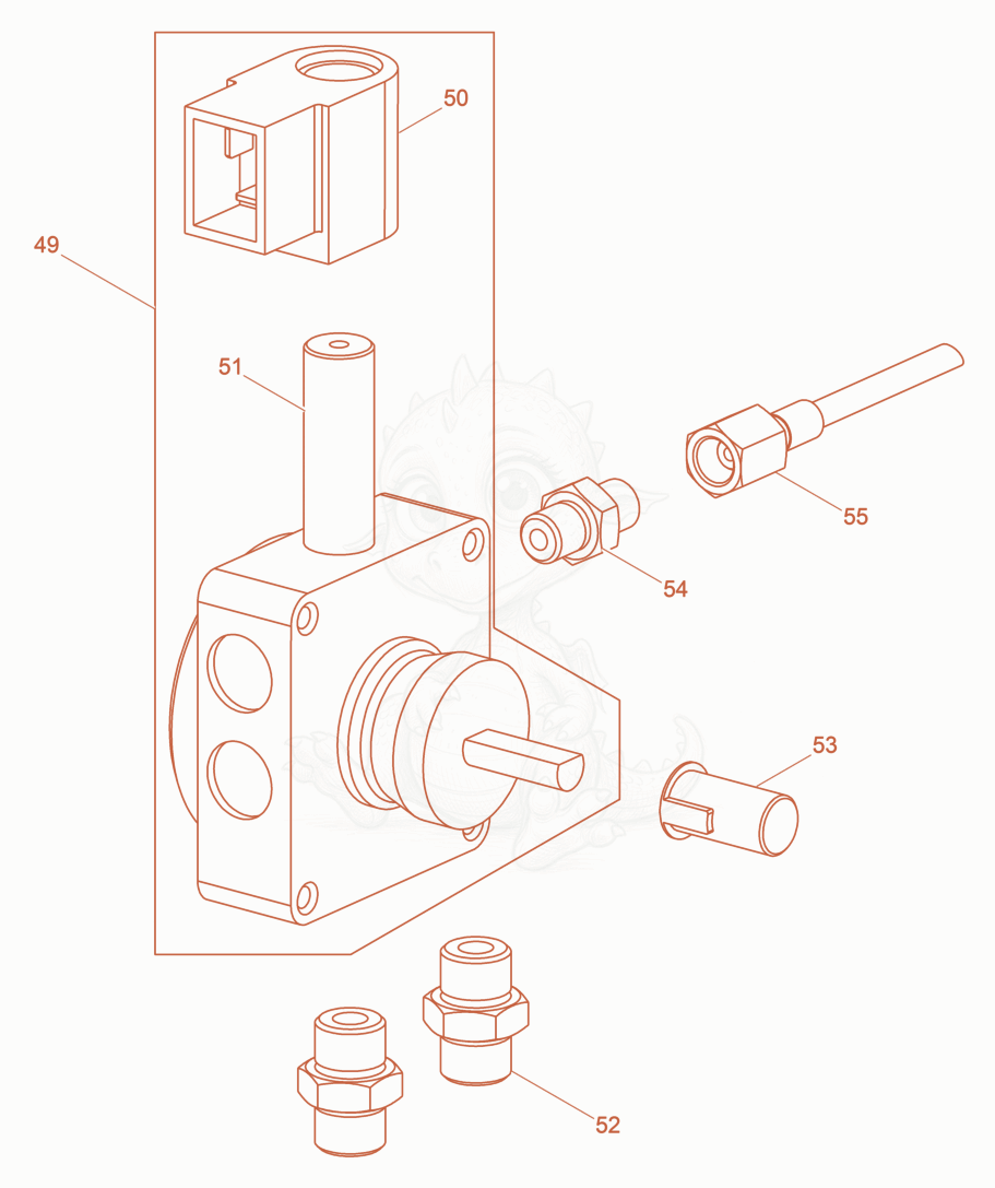 Exploded parts diagram of the Oil pump of a Wacker Neuson HD38, with numbered balloons