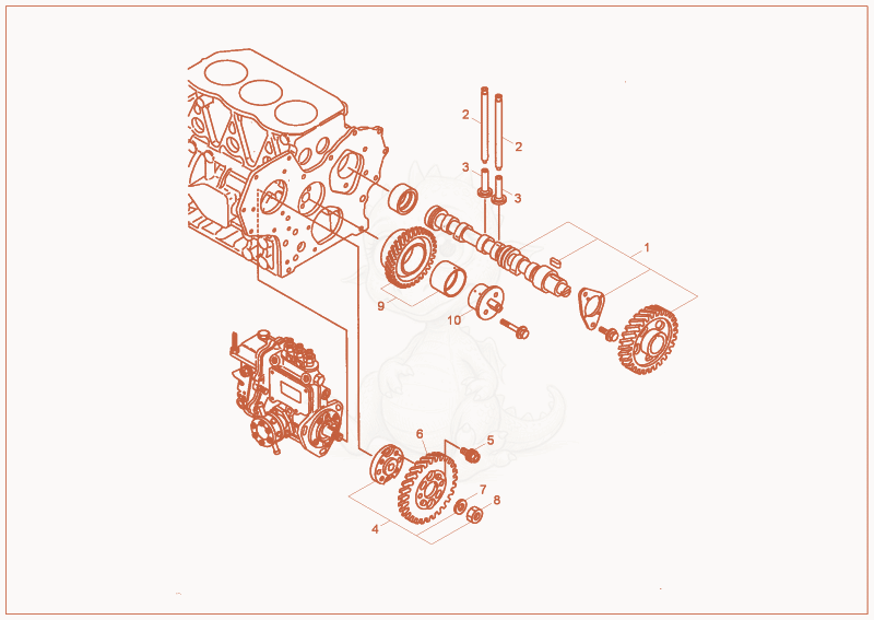 Exploded parts diagram of the CAMSHAFT of a Wacker Neuson 2503, with numbered balloons