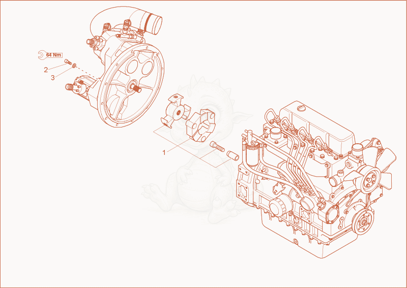 Exploded parts diagram of the HYDRAULIC PUMP DRIVE of a Wacker Neuson 8002RD, with numbered balloons