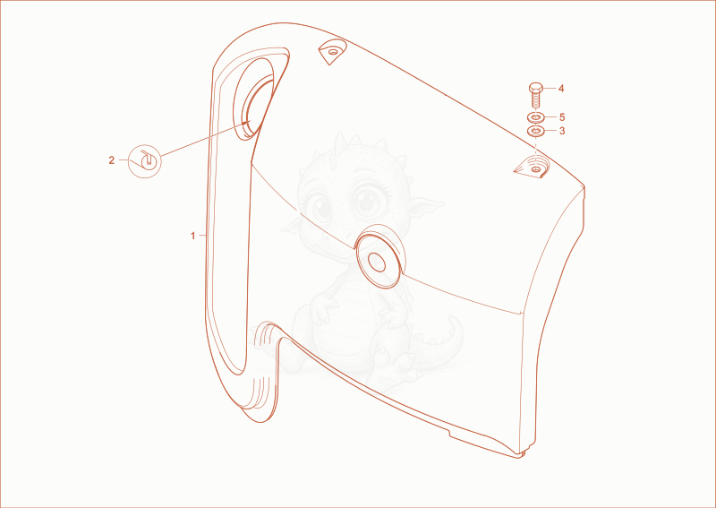 Exploded parts diagram of the tank cover of a Wacker Neuson EZ28, with numbered balloons