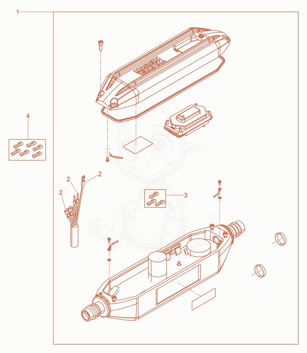 Exploded parts diagram of the Retrofit kit Converter of a Wacker Neuson IRFU38/120GVGB, with numbered balloons