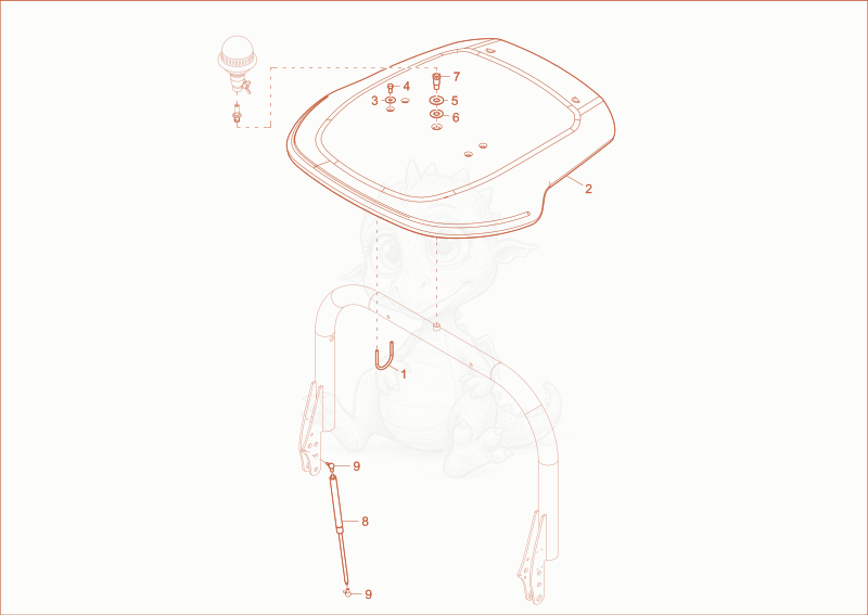 Exploded parts diagram of the Steering Cylinder Guard (Option) of a Wacker Neuson DW90, with numbered balloons