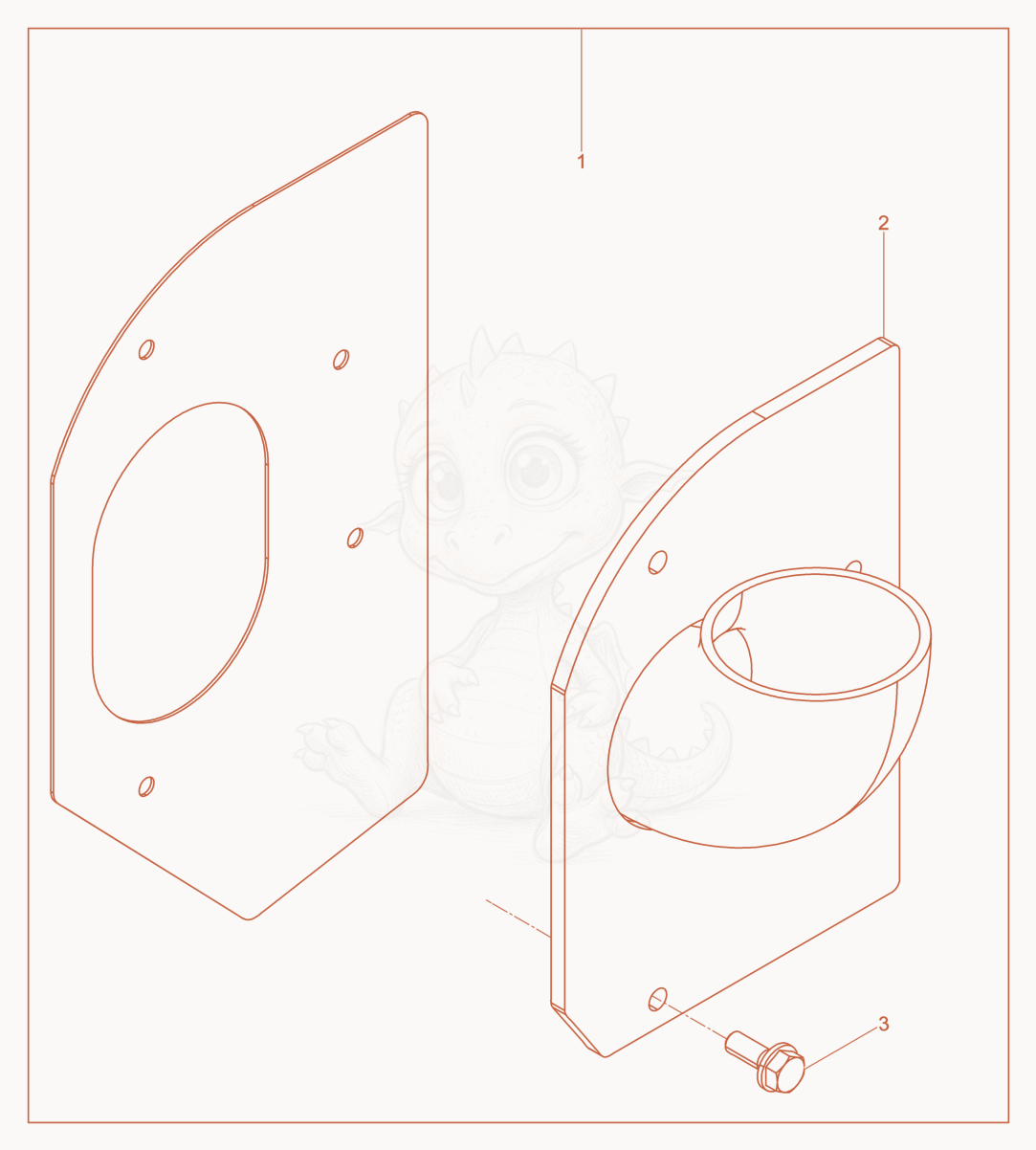 Exploded parts diagram of the Kit-retrofit Exhaust baffle of a Wacker Neuson DPU100-70, with numbered balloons