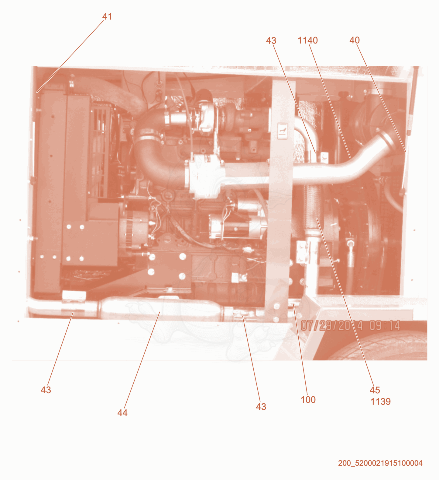 Exploded parts diagram of the Muffler of a Wacker Neuson HIF690, with numbered balloons