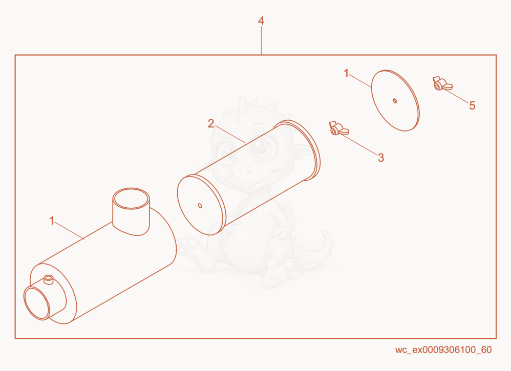 Exploded parts diagram of the Air Filter Assembly of a Wacker Neuson G160, with numbered balloons