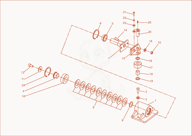 Exploded parts diagram of the swivel lock of a Wacker Neuson 3501AA, with numbered balloons