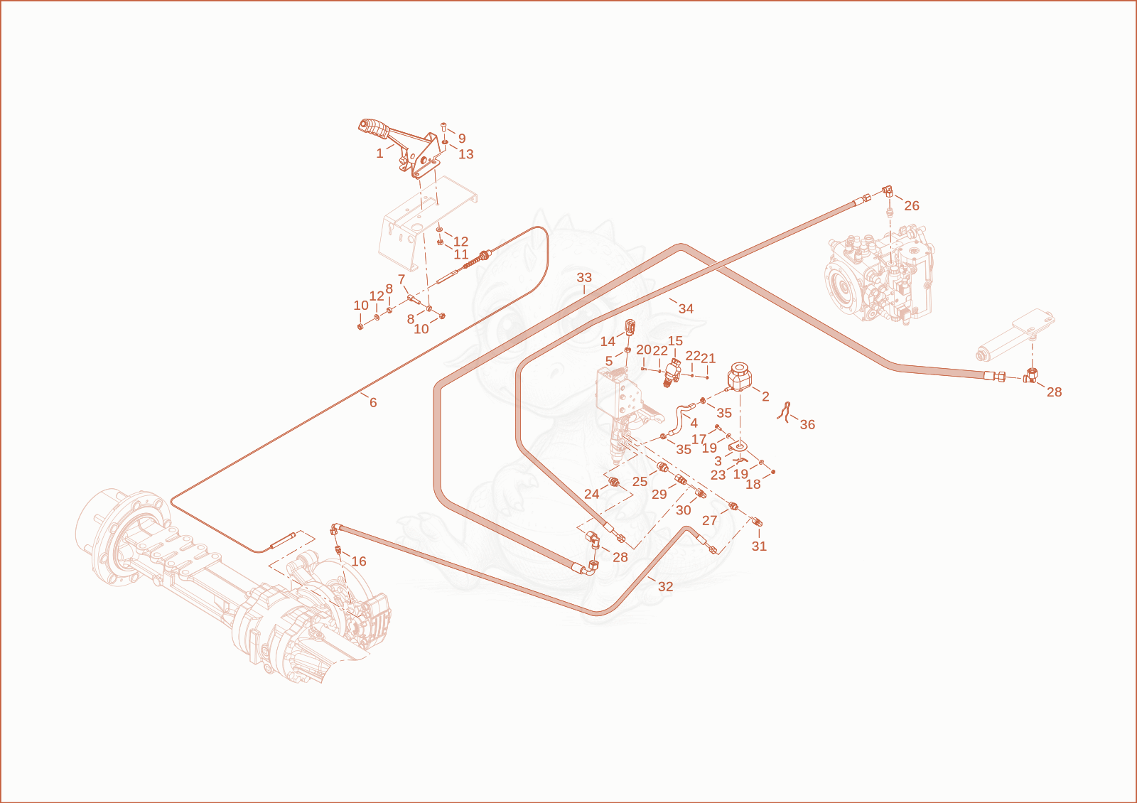 Exploded parts diagram of the brake assembly of a Wacker Neuson WL52CANOPY, with numbered balloons