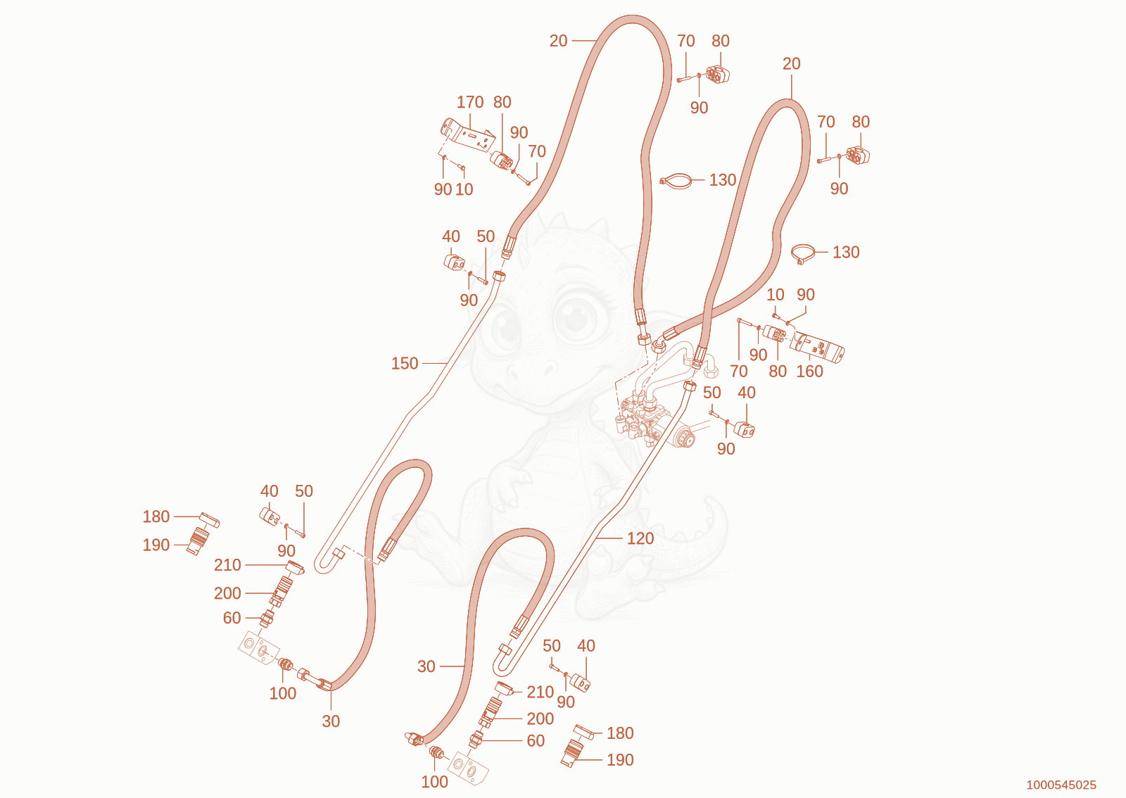 Exploded parts diagram of the PILOT CONTROL of a Wacker Neuson WL1150(A06-01), with numbered balloons