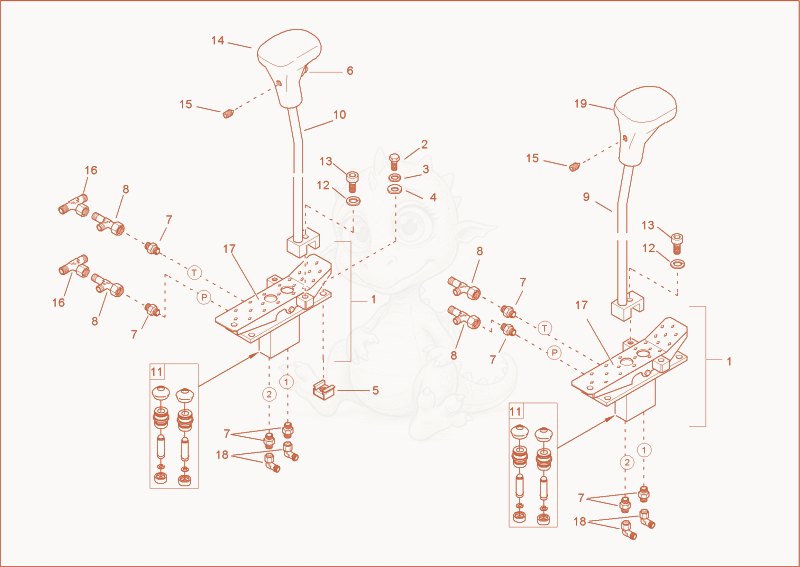 Exploded parts diagram of the driving valve of a Wacker Neuson 6002RD, with numbered balloons