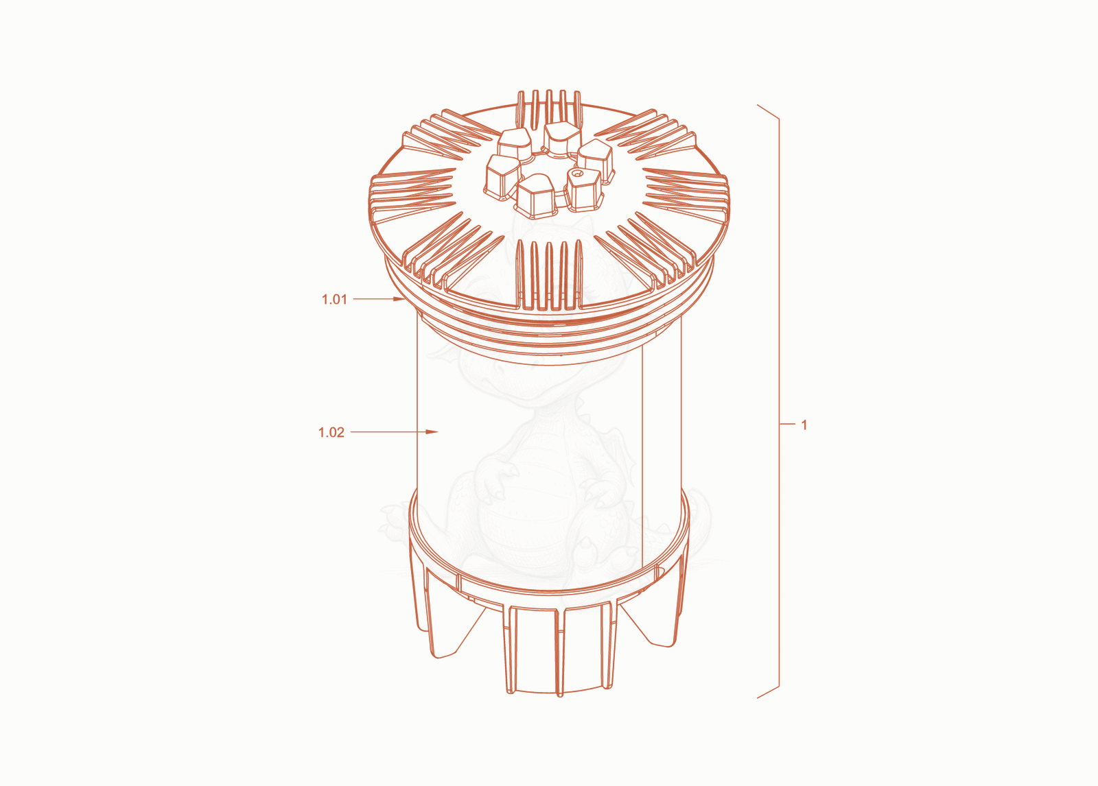 Exploded parts diagram of the filter of a Wacker Neuson RD24-100CE, with numbered balloons
