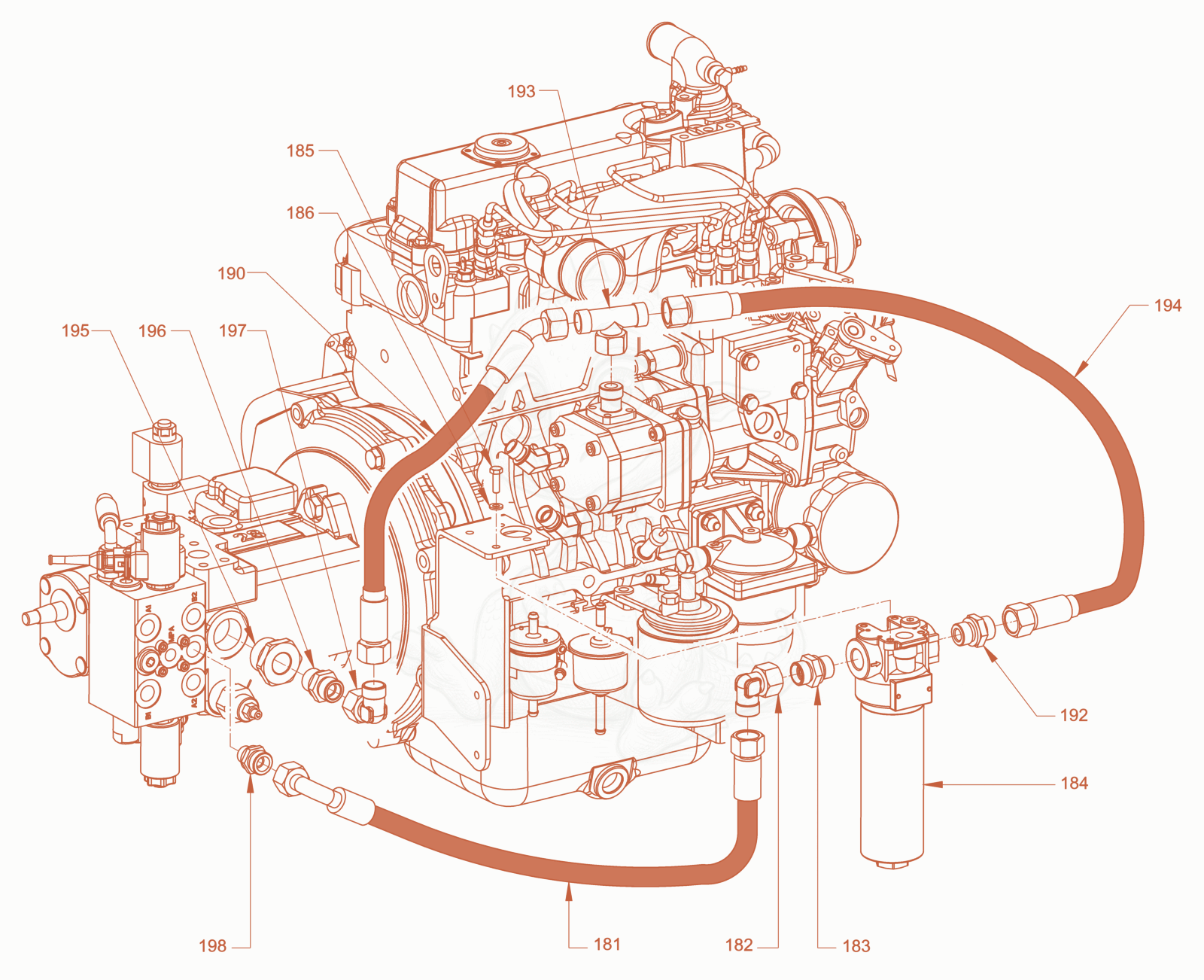 Exploded parts diagram of the advance drive of a Wacker Neuson RD28-120CCN, with numbered balloons