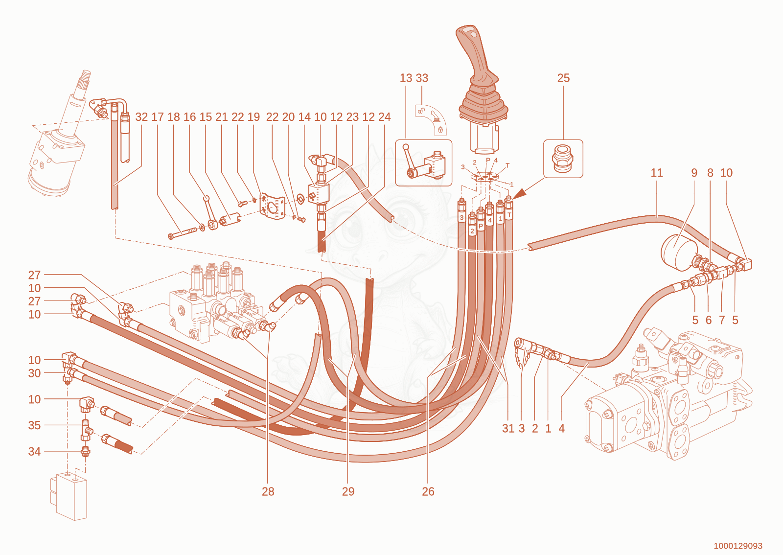 Exploded parts diagram of the Vat device cycle of a Wacker Neuson 280, with numbered balloons