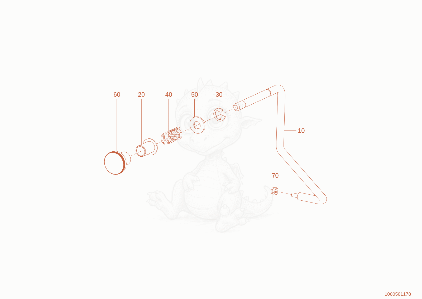 Exploded parts diagram of the antilock rod of a Wacker Neuson WL300E(A15-01), with numbered balloons