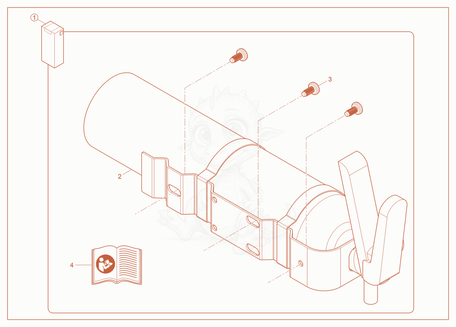 Exploded parts diagram of the Kit—Fire Extinguisher of a Wacker Neuson ST27, with numbered balloons