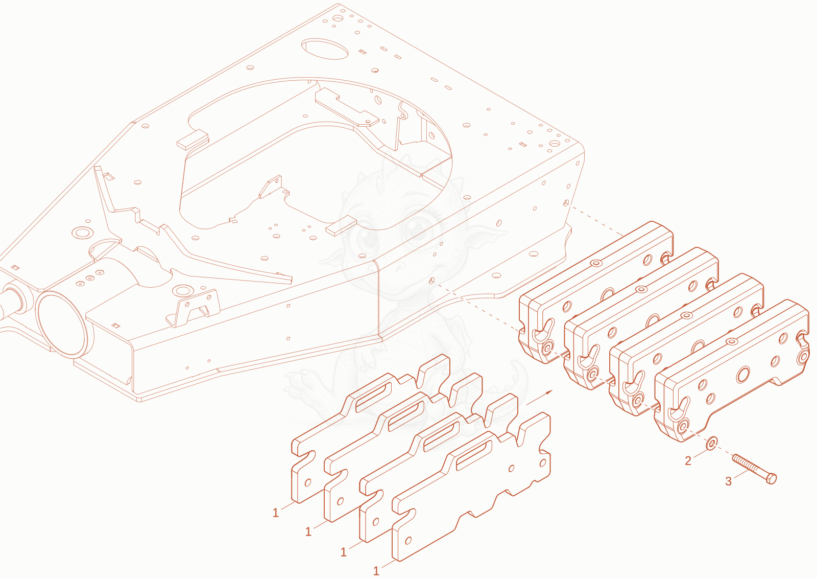 Exploded parts diagram of the AUXILIARY WEIGHT (OPTION) of a Wacker Neuson DV45, with numbered balloons