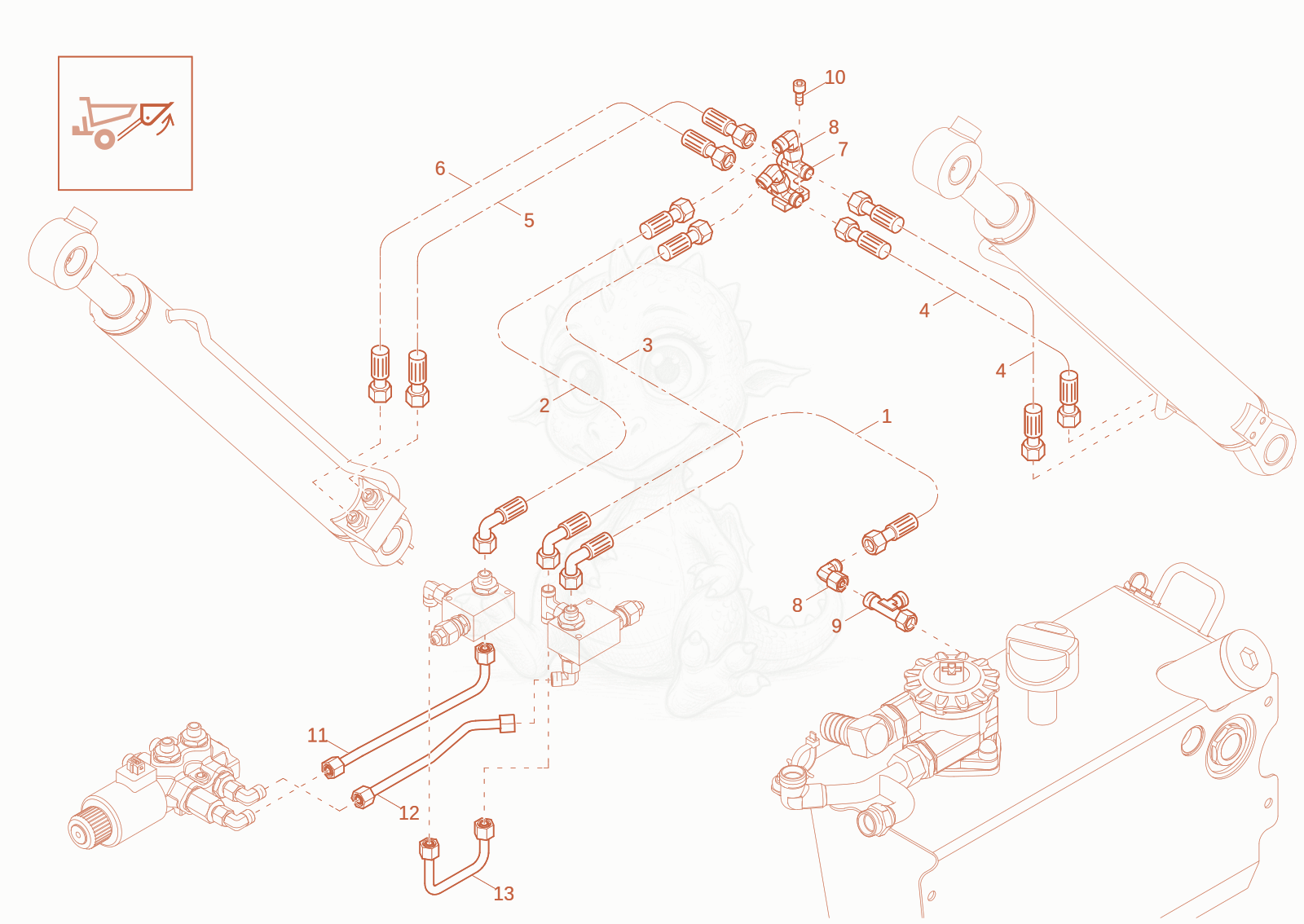 Exploded parts diagram of the LIFT CYLINDER OPERATION (OPTION SLE) of a Wacker Neuson DW20-2, with numbered balloons