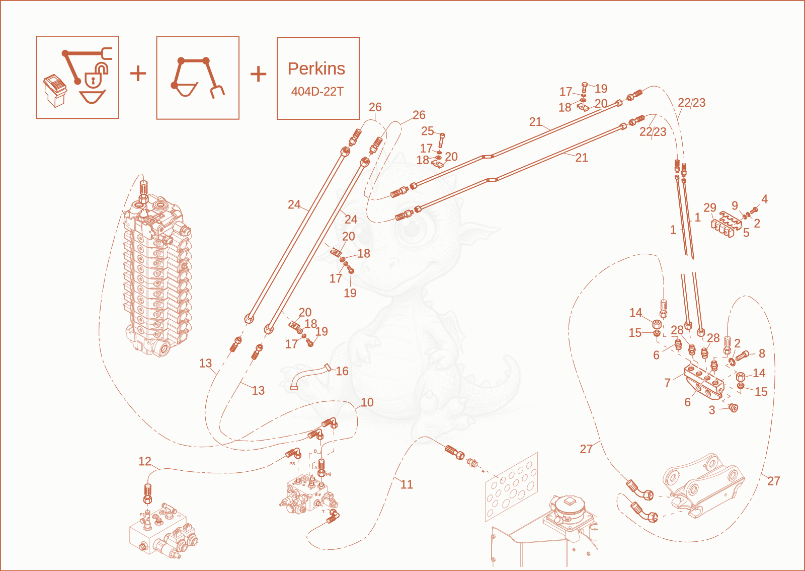 Exploded parts diagram of the EASY LOCK INSTALLATION (OPTION) of a Wacker Neuson ET65, with numbered balloons