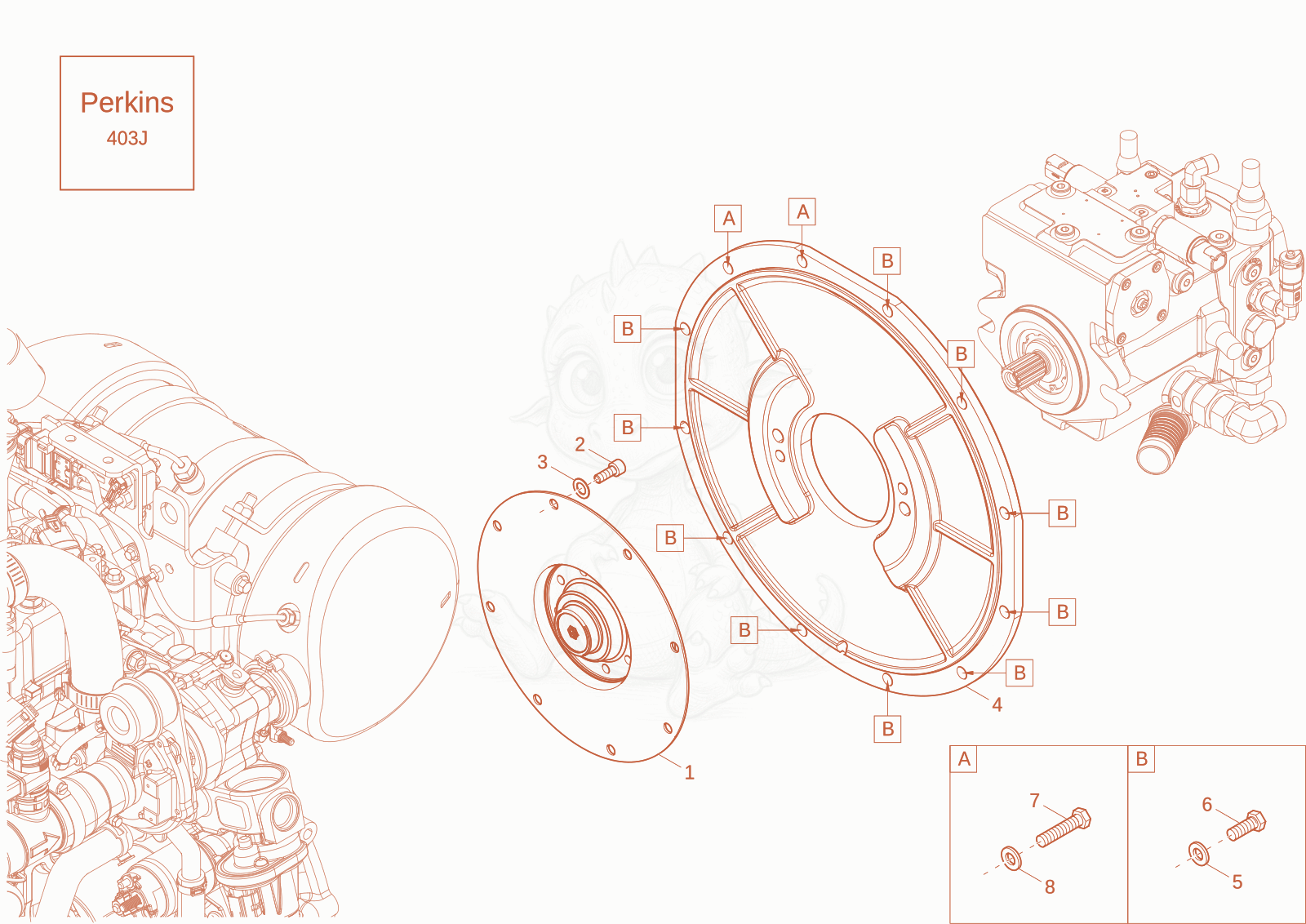 Exploded parts diagram of the HYDRAULIC PUMP DRIVE (Option) of a Wacker Neuson DW30-2, with numbered balloons