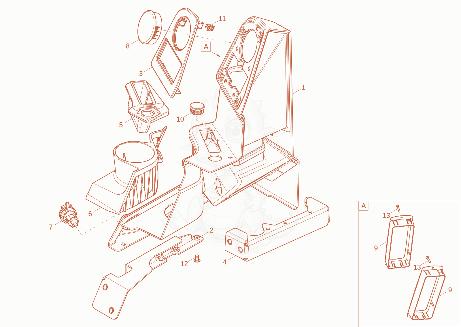 Exploded parts diagram of the COVERING of a Wacker Neuson EZ26-2, with numbered balloons
