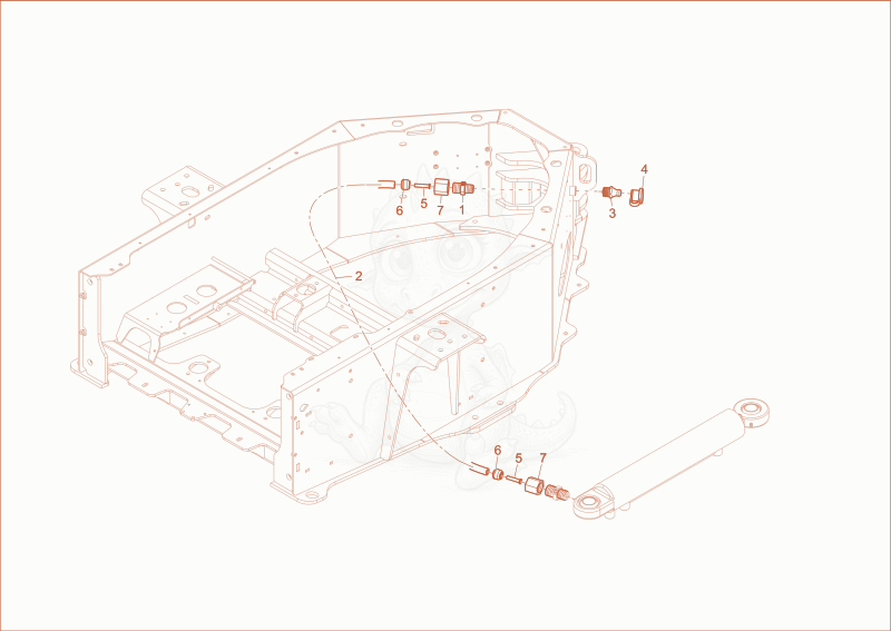 Exploded parts diagram of the lubrication of a Wacker Neuson DW50, with numbered balloons