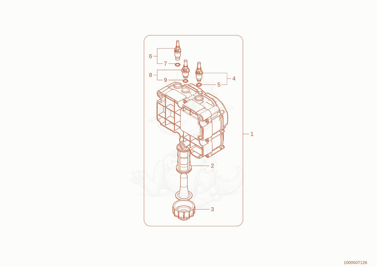 Exploded parts diagram of the fuel pump of a Wacker Neuson TH730(415-24), with numbered balloons