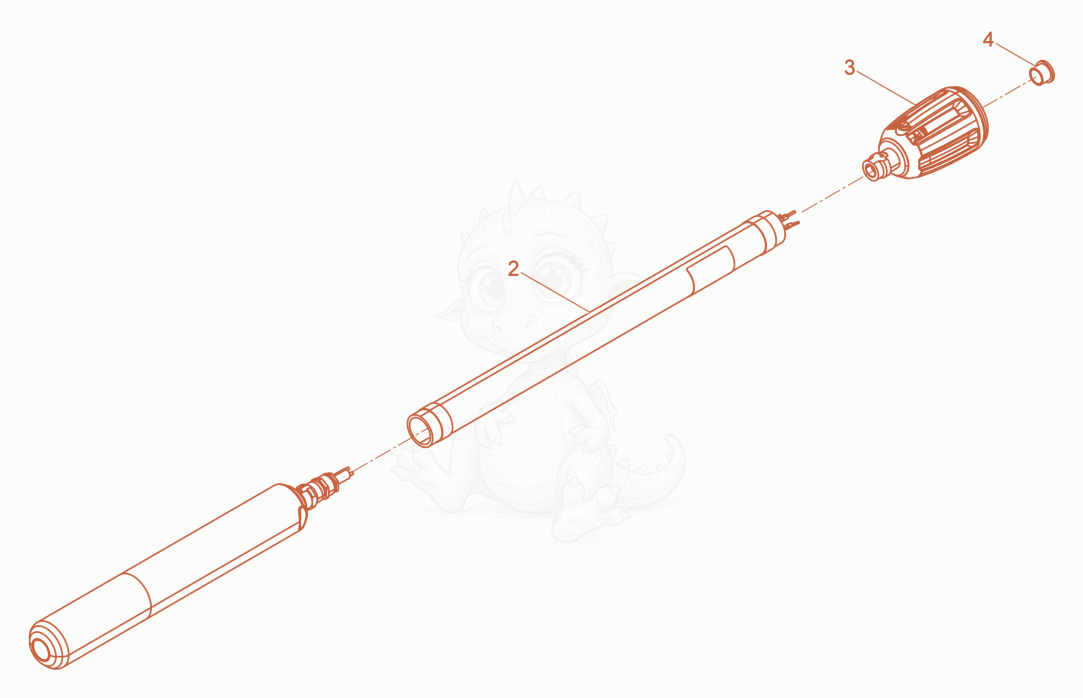 Exploded parts diagram of the Internal Vibrator of a Wacker Neuson IRFLEX38/230/5, with numbered balloons