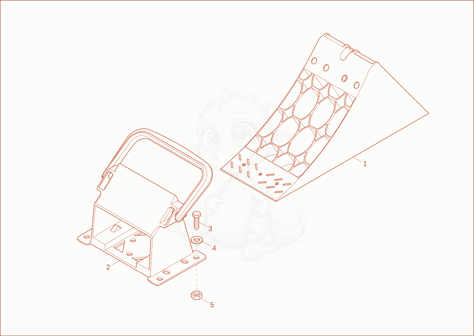 Exploded parts diagram of the WHEEL CHOCK (OPTION) of a Wacker Neuson 2001, with numbered balloons