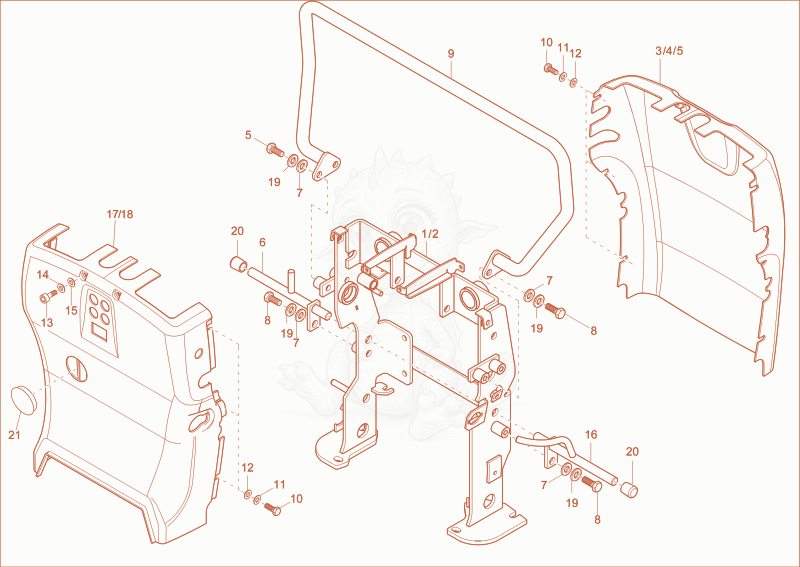Exploded parts diagram of the pilot stand of a Wacker Neuson 803, with numbered balloons