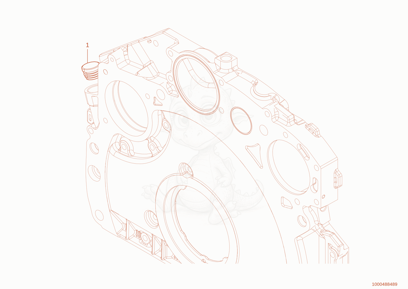 Exploded parts diagram of the Sealing plug control housing of a Wacker Neuson WL95(WRL90-00), with numbered balloons