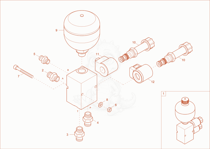 Exploded parts diagram of the controloil unit of a Wacker Neuson DV60, with numbered balloons