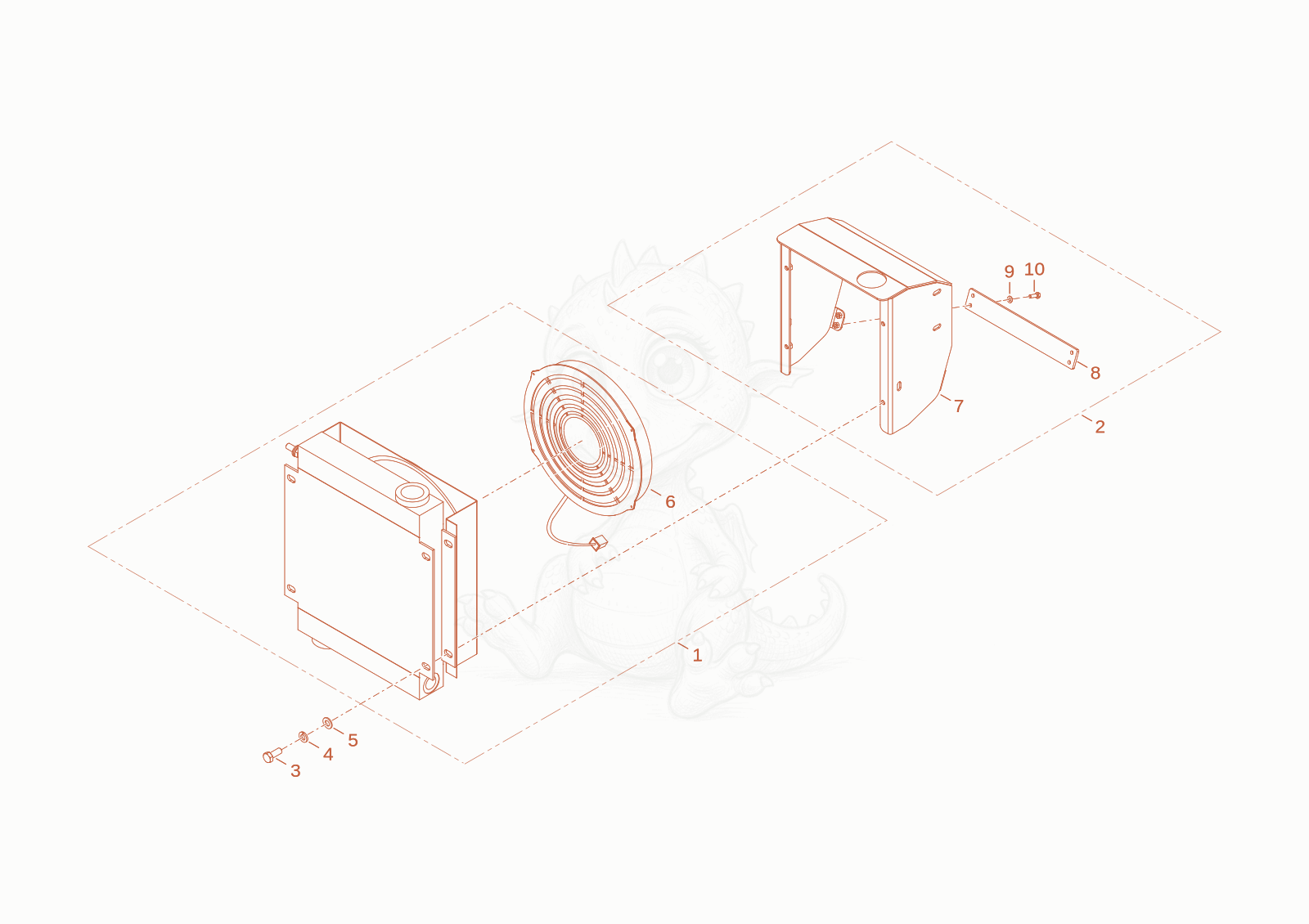 Exploded parts diagram of the oil cooler of a Wacker Neuson WL70STAGEV, with numbered balloons