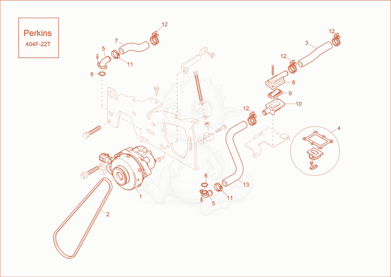 Exploded parts diagram of the Air PUMP of a Wacker Neuson EZ53, with numbered balloons