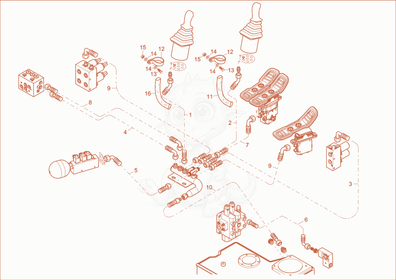 Exploded parts diagram of the TANK LINES 1 of a Wacker Neuson ET145, with numbered balloons