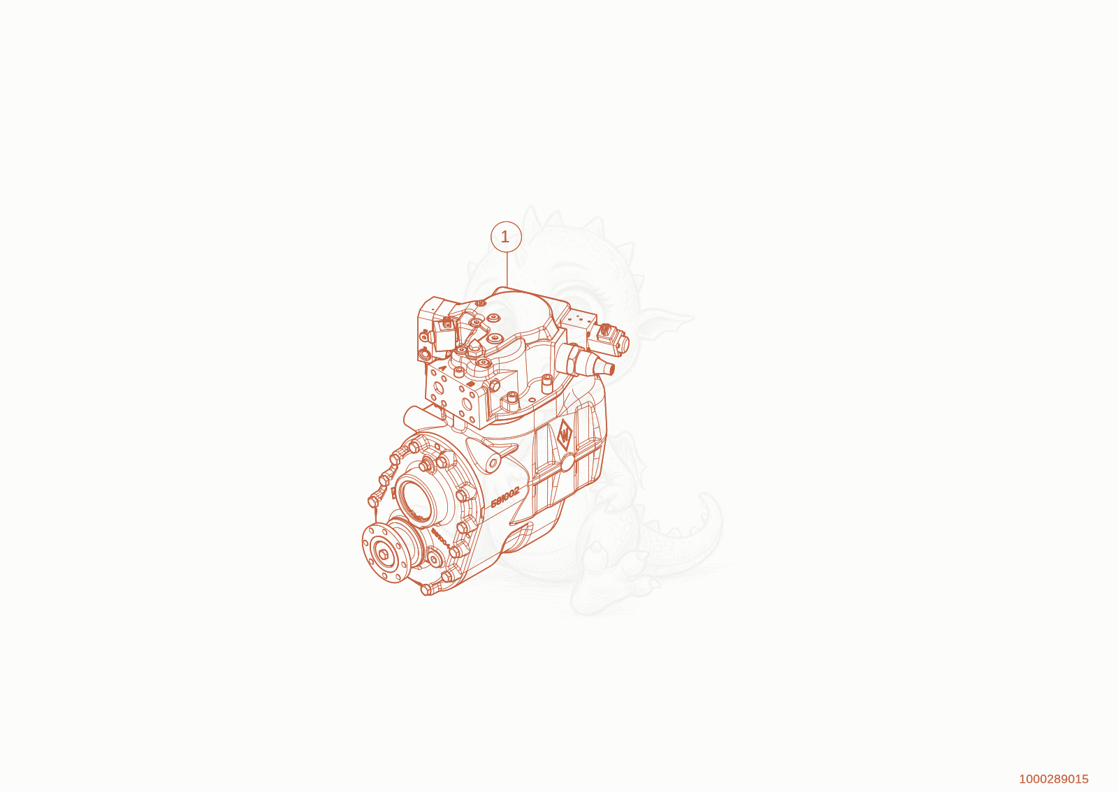 Exploded parts diagram of the Gearbox of a Wacker Neuson TH755(416-04), with numbered balloons