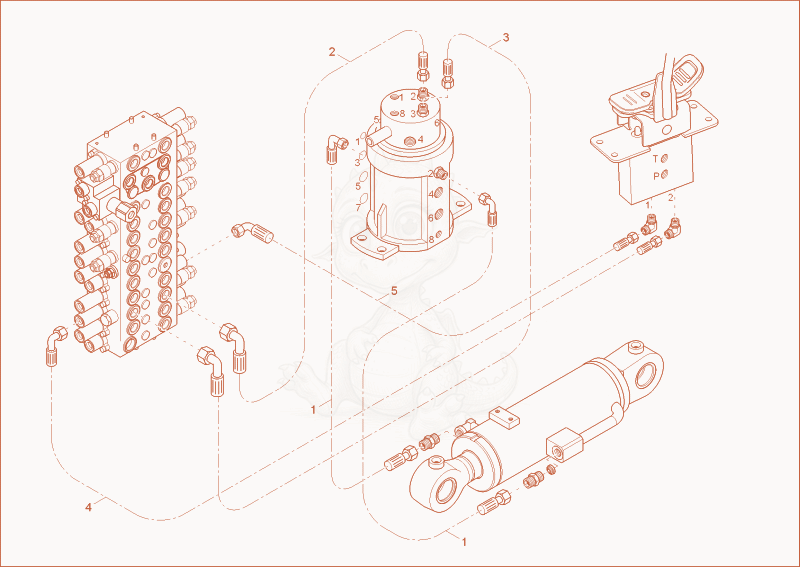 Exploded parts diagram of the DOZER BLADE OPERATION of a Wacker Neuson EZ53, with numbered balloons