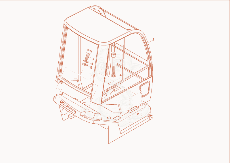 Exploded parts diagram of the CANOPY MOUNTING of a Wacker Neuson 3602RDFORCE, with numbered balloons
