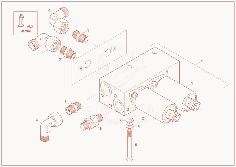 Exploded parts diagram of the PROPORTIONAL VALVE (OPTION) of a Wacker Neuson 2404, with numbered balloons