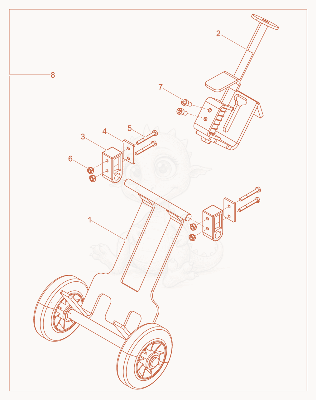 Exploded parts diagram of the Trolley cpl. of a Wacker Neuson AP2560E, with numbered balloons
