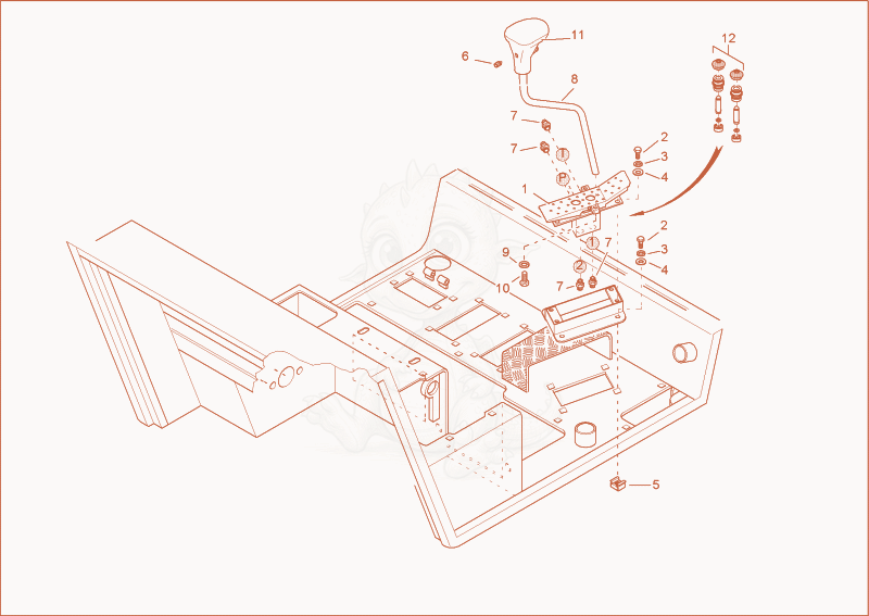 Exploded parts diagram of the blade valve of a Wacker Neuson 5001RDV, with numbered balloons