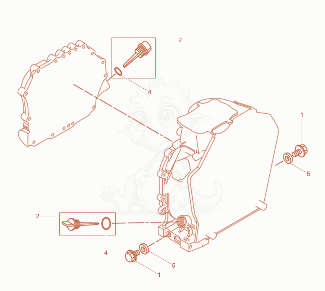 Exploded parts diagram of the Oil drain of a Wacker Neuson RD7YEHFBLRC, with numbered balloons