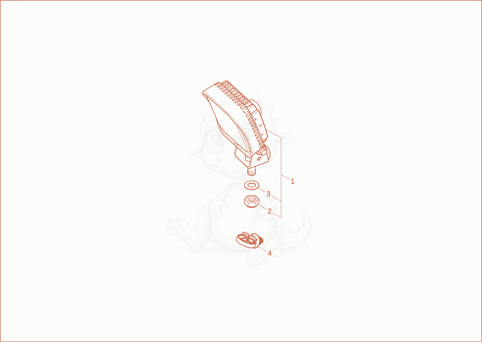 Exploded parts diagram of the Working light (OPTION) of a Wacker Neuson DW50-2, with numbered balloons