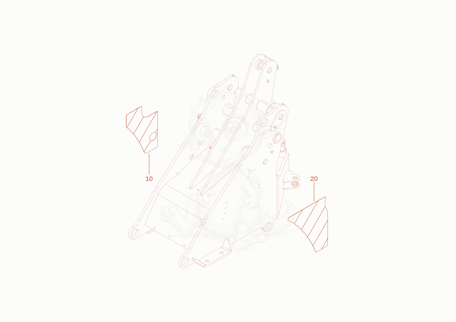 Exploded parts diagram of the sticker warning of a Wacker Neuson WL28(A01-01), with numbered balloons