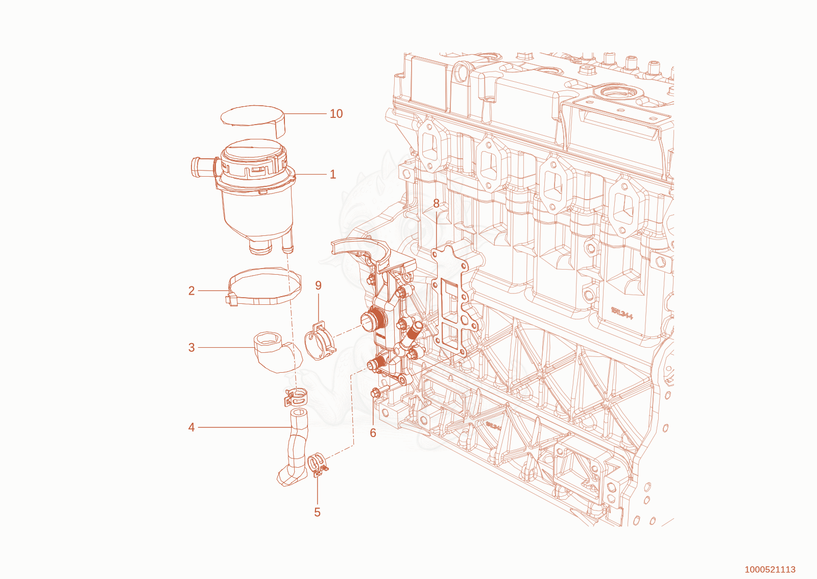 Exploded parts diagram of the Ventilation circuit of a Wacker Neuson WL950(A05-01), with numbered balloons
