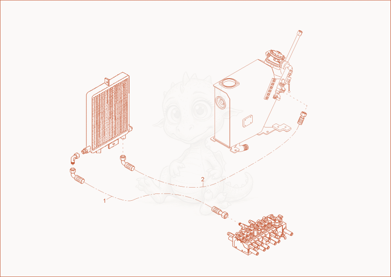 Exploded parts diagram of the OIL COOLER INSTALLATION of a Wacker Neuson 2404, with numbered balloons