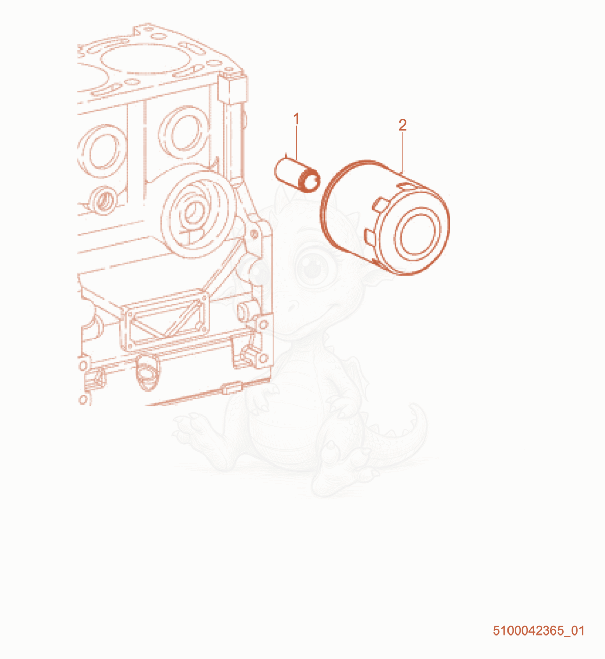 Exploded parts diagram of the Oil Filter of a Wacker Neuson RTLX-SC3, with numbered balloons