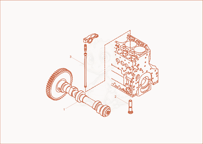 Exploded parts diagram of the CAMSHAFT of a Wacker Neuson 9503, with numbered balloons